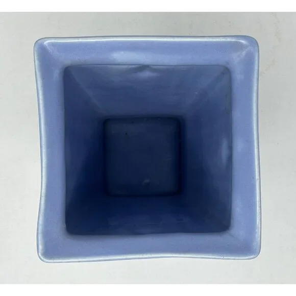 Vtg 1940s/1950s CAMARK POTTERY DELPHINEUM BLUE 7.25" VASE #639 Draping w/Sticker - Picture 5 of 9